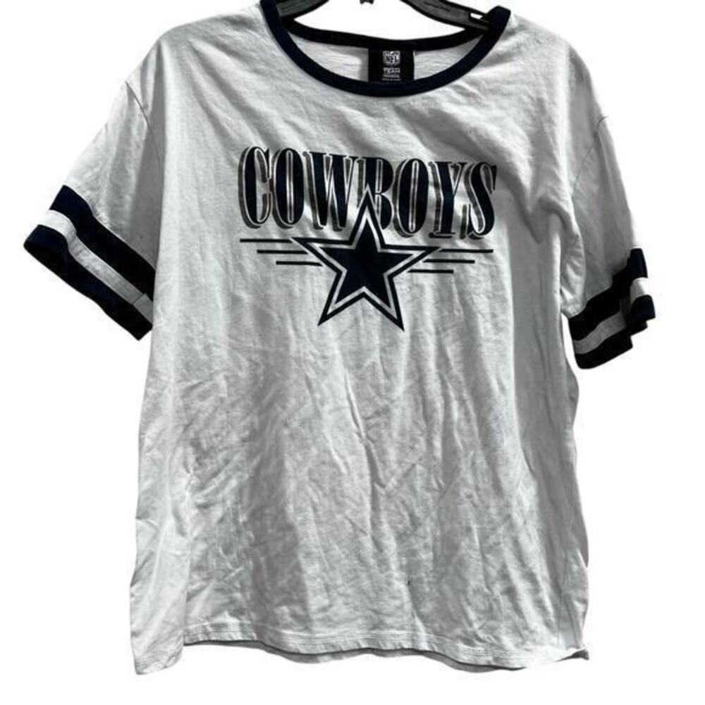 DALLAS COWBOYS NFL apparel football logo ringer tee sz M